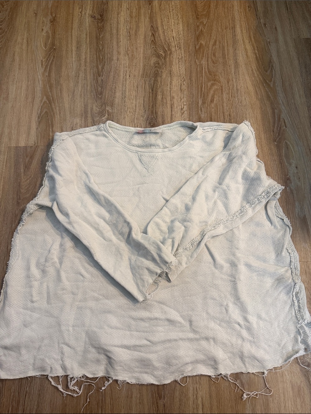 Light Gray Women's Washed Pullover Sweatshirt